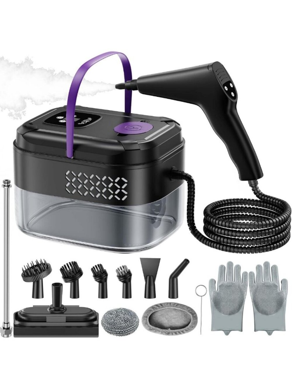 Powerful Steam Cleaner, Fast 9s Heat-Up, 248℉, 19-Piece Accessory Set for Home
